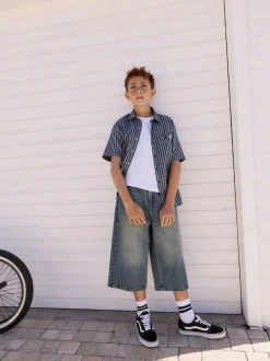 Teinte bleue - Short en denim 100% coton extra long (3-16ans)