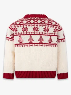 The Little Tailor pull en coton semi-jacquard de Noël Cream bébé