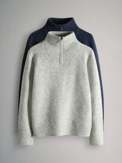 The Set lot de 2 pulls en maille à col zippé