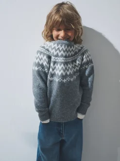 The Set lot de 2 pulls unisexes en maille jacquard famille enfant