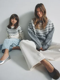 The Set lot de 2 pulls unisexes en maille jacquard famille enfant