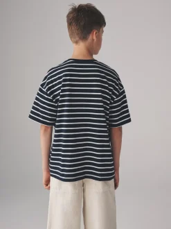 The Set lot de 6 T-shirts en coton oversize à Manches courtes Rayure