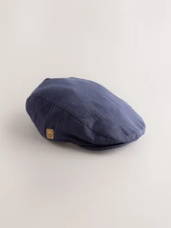 Tissé bleu marine - Bonnet plat pour bébé (0mths-2yrs)