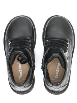 Toezone Storm Garçons Leather Ortholite Ankle Noir Bottes