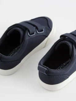 Toile bleue - Baskets à deux lanières à fermeture tactile