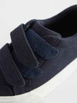 Toile bleue - Baskets à deux lanières à fermeture tactile
