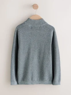 Torsadé gris anthracite - Cardigan zippé en tricot (3-16ans)
