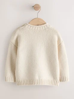 Tortue crème - Personnage Pull Col rond en maille (3mois-7ans)