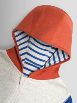 Tracteur naturel - Sweat à capuche réversible JoJo Maman Bébé color block