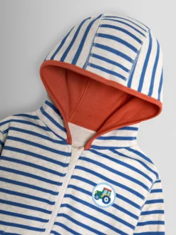 Tracteur naturel - Sweat à capuche réversible JoJo Maman Bébé color block