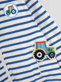 Tracteur naturel - Sweat à capuche réversible JoJo Maman Bébé color block