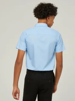 Trutex Bleu Regular Fit Manches courtes  2 Pack School Shirts