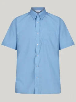 Trutex Bleu Regular Fit Manches courtes  2 Pack School Shirts