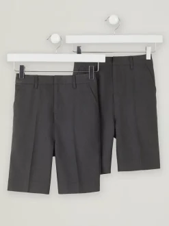 Trutex Junior Boys Slim Leg Gris 2 Pack School Shorts