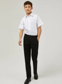 Trutex Lot de 3 chemises blanches slim à manches courtes pour l’école