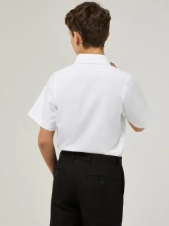 Trutex Lot de 3 chemises blanches slim à manches courtes pour l’école