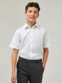 Trutex White Regular Fit Manches courtes  3 Pack School Shirts