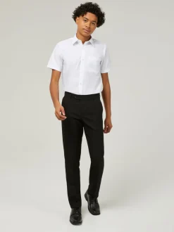 Trutex White Regular Fit Manches courtes  2 Pack School Shirts