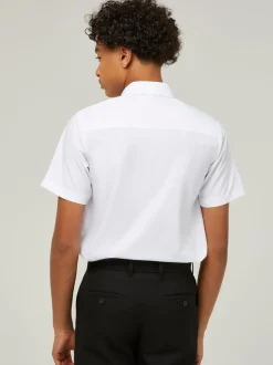 Trutex White Regular Fit Manches courtes  2 Pack School Shirts