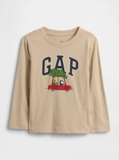 T-shirt de Noël à manches longues avec logo Gap (6mois5ans) (6mois5ans)
