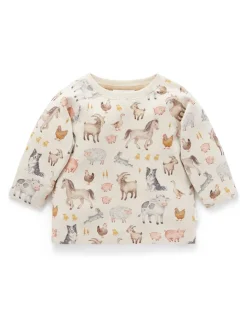 T-shirt épais à Manches longues Purebaby Ferme Animaux