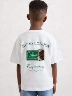 T-shirt Reiss Milner en coton à imprimé chocolat