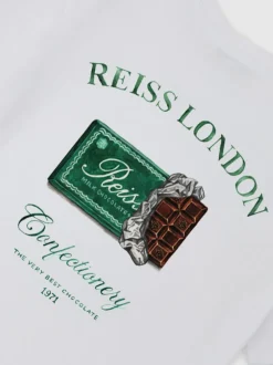 T-shirt Reiss Milner en coton à imprimé chocolat