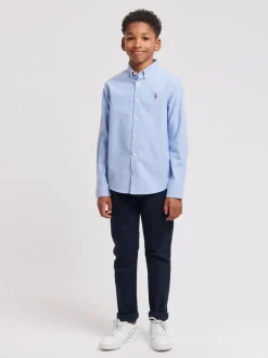 U.S. Polo Assn. Chemise Oxford en coton blanchi 100% Garçons