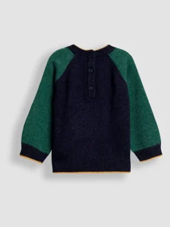 Vache Highland bleu marine - Pull JoJo Maman Bébé Raglan Character