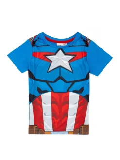 Vanilla Underground - Pyjama court Captain America pour garçon 100% coton