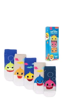 Vanilla Underground Baby Shark Ensemble de 5chaussettes multicolores pour enfant à motif requin