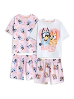 Vanilla Underground Bluey Filles Multicolore Multi Character Lot de 2 Ensemble Pyjamas Manches courtes