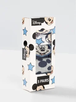 Vanilla Underground Disney Ensemble de 5Chaussettes au mollet Mickey Mouse Bleues pour Garçons