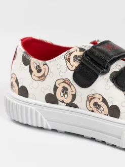 Vanilla Underground Disney Baskets Velcro Mickey Mouse blanches imprimées sur l’ensemble pour Garçons