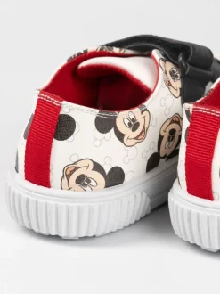 Vanilla Underground Disney Baskets Velcro Mickey Mouse blanches imprimées sur l’ensemble pour Garçons