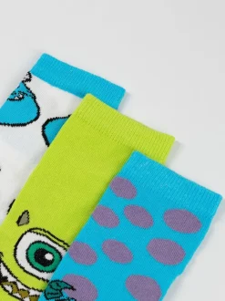Vanilla Underground Disney Monsters Inc Unisexe Enfants Vert Mike & Sully Chaussettes Mollets Ensemble de 5