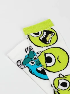 Vanilla Underground Disney Monsters Inc Unisexe Enfants Vert Mike & Sully Chaussettes Mollets Ensemble de 5