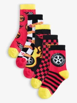Vanilla Underground Hot Wheels Lot de 5chaussettes multicolores à damier et flammes garçons