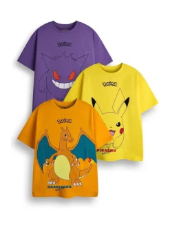 Vanilla Underground T-shirts à Manches courtes Pikachu, Charizard, Gengar Lot Multicolore de 3