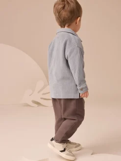 Velours côtelé bleu - Ensemble 3 pièces T-shirt et Survêtement (3mois-7ans)