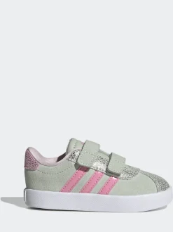 Vert - adidas Vl Cour 3.0 Baskets enfant à crochets et boucles