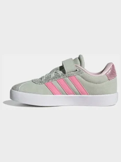 Vert - adidas Vl Cour 3.0 Baskets enfant à lacets élastiques