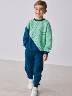 Vert - Baker by Ted Baker ensemble sweat et pantalon de jogging color block