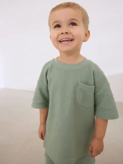 vert - Ensemble 100% coton texturé hauts de poche (3mois-7ans)