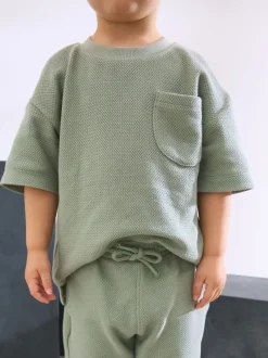 vert - Ensemble 100% coton texturé hauts de poche (3mois-7ans)