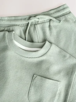 vert - Ensemble 100% coton texturé hauts de poche (3mois-7ans)