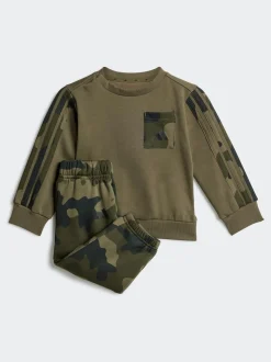 Vert - Ensemble adidas Essentials Sweat-shirt et Survêtement en polaire camouflage pour bébé