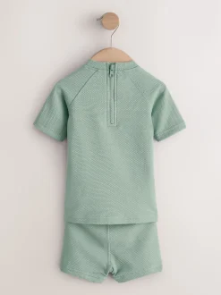 Vert - Ensemble de bain texturé (3mois-7ans)