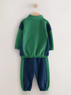 Vert - Ensemble haut demi-zip et jogging (3mois à7ans)