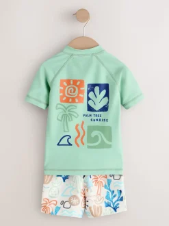 vert - Ensemble Rash Gilet et short de bain (3mois-7ans)